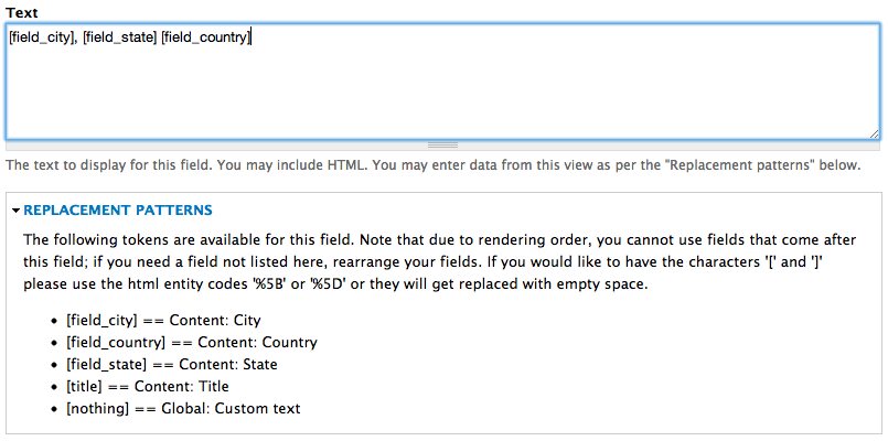 Custom address pattern